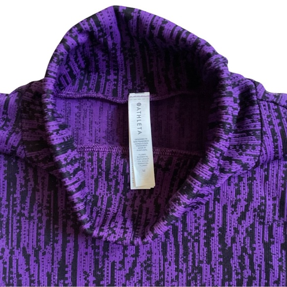 Athleta Long Sleeve Turtleneck Top – Purple/Black – Size Medium - Picture 4 of 5